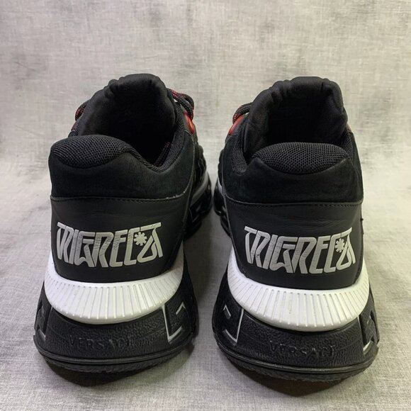 Versace Men's Trigreca Barocco Sneakers Black/Red/Yellow 11 IT DSU8094 - Picture 5 of 6